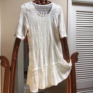 White lace mini dress